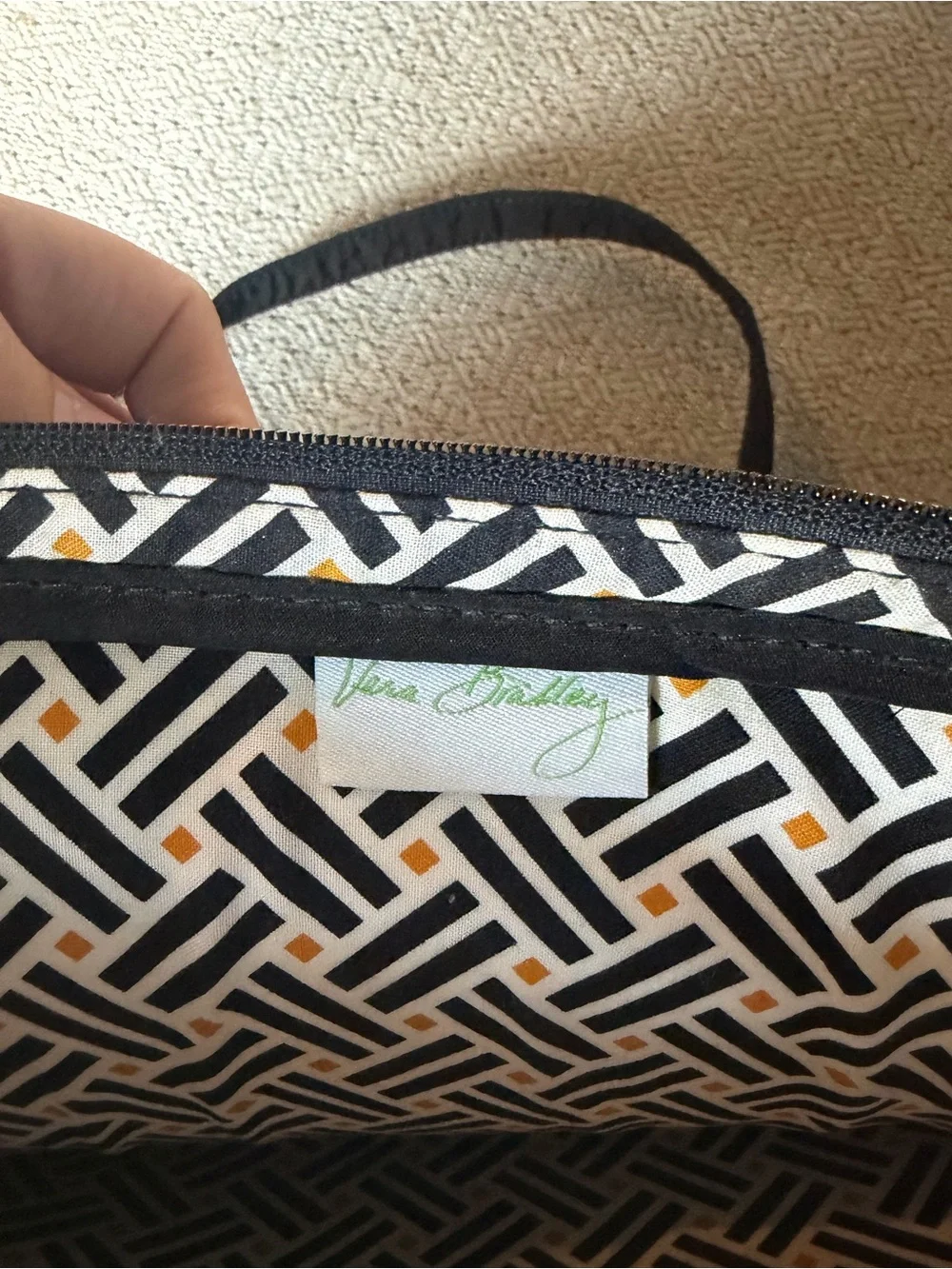 Vera Bradley Black Quilted Laptop Bag Briefcase Crossbody Work Commuter Tote